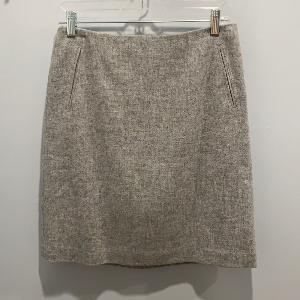 Talbots Grey Wool Flannel Skirt